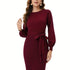 Elegantes Bodycon Strickkleid Damen | Long Sleeve & Lace-Up Taille